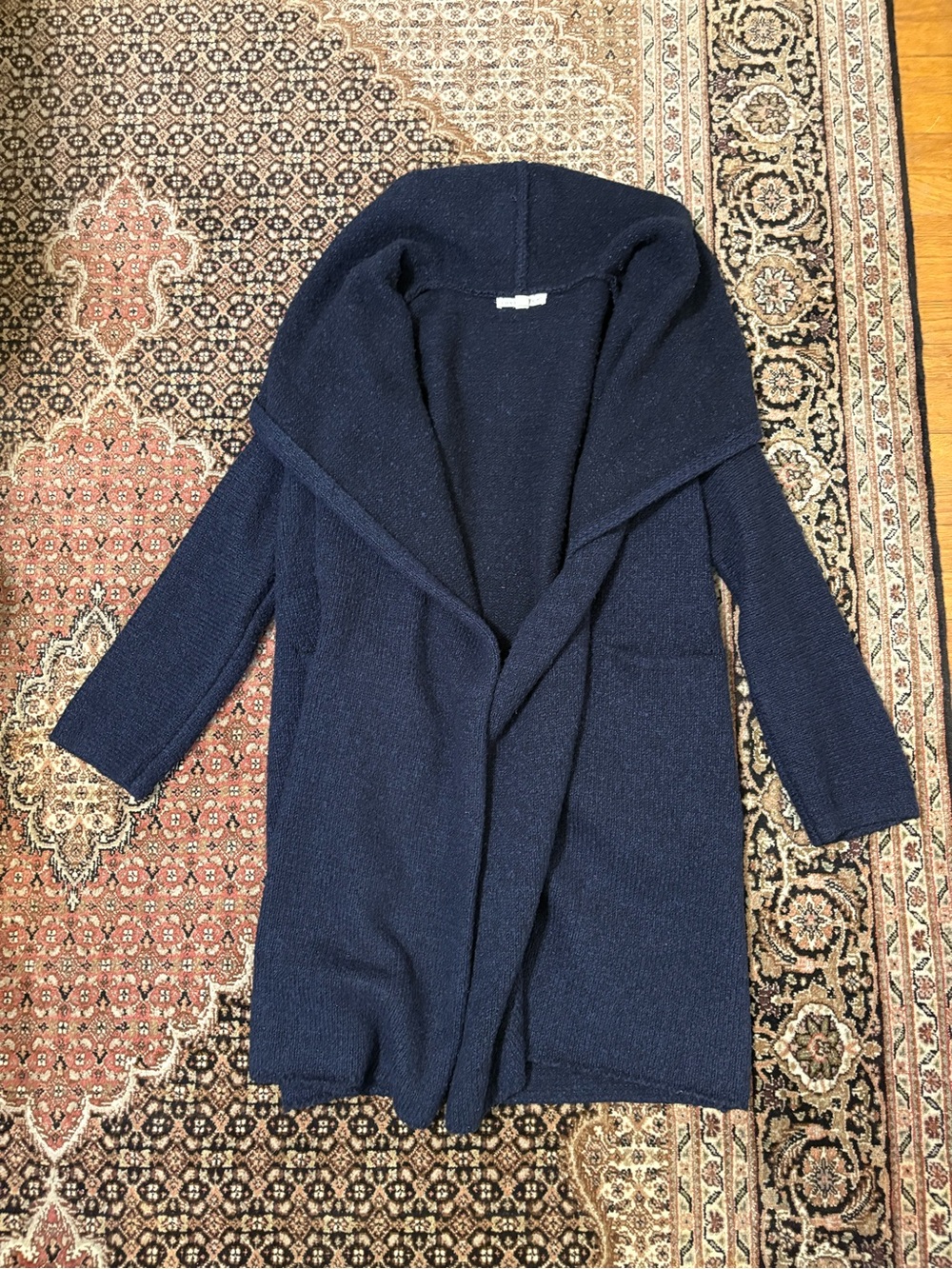 Love stitch Heavy Duty Navy Hooded Cardigan OSF